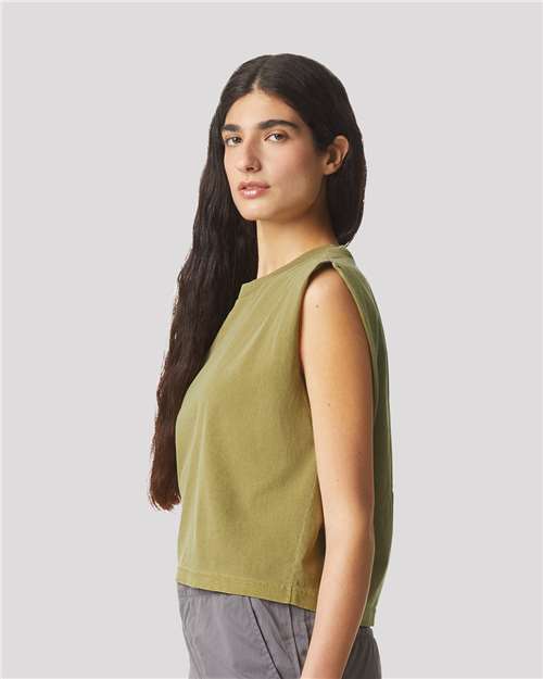Faded Army Garment-Dyed Women&#39;s Heavyweight Muscle Tee - 307GD