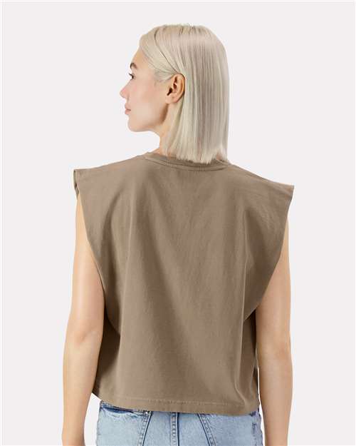 Faded Brown Garment-Dyed Women&#39;s Heavyweight Muscle Tee - 307GD