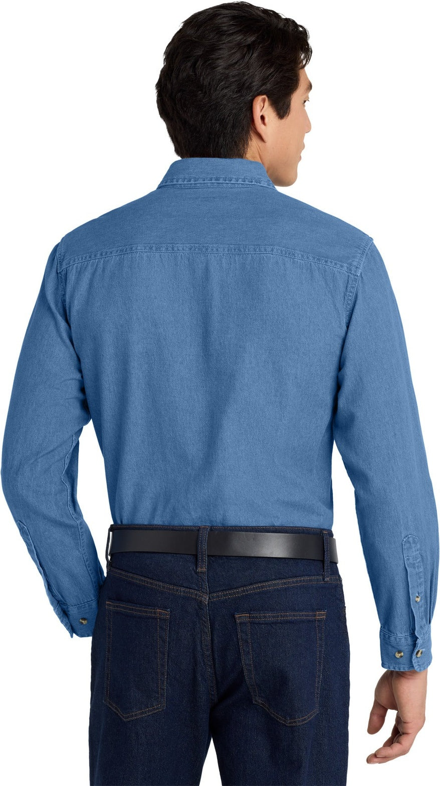 Faded Denim Port Authority Tall Long Sleeve Denim Shirt. TLS600