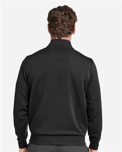 Fairway & Greene C11512 Caves Quarter-zip Tech Pullover - Black Dark Shadow Grey Heather