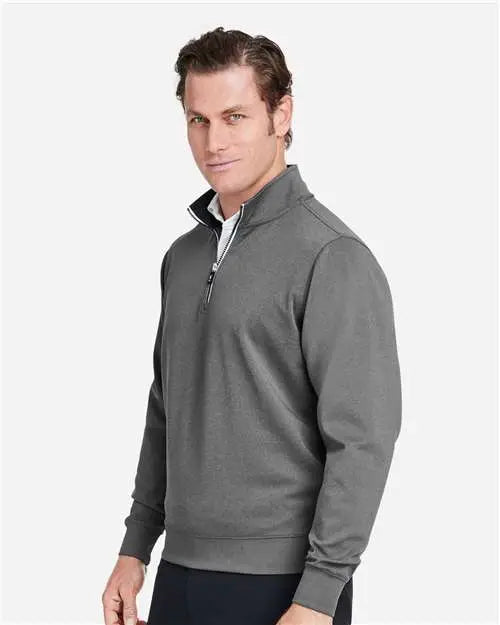 Fairway & Greene C11512 Caves Quarter-zip Tech Pullover - Dark Shadow Grey Heather