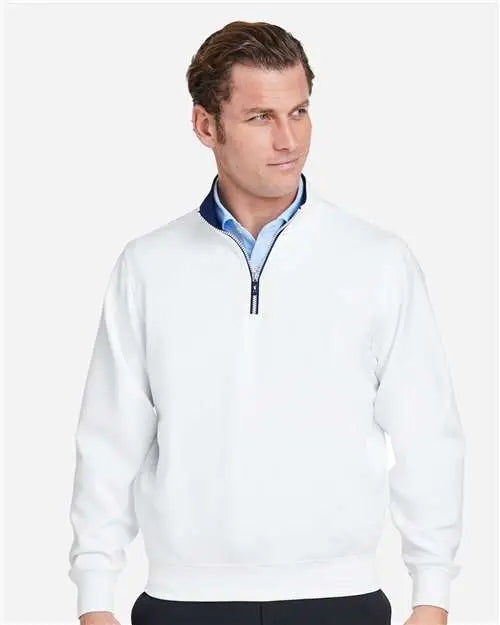 Fairway & Greene C11512 Caves Quarter-zip Tech Pullover - White