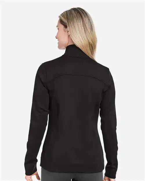 Fairway &amp; Greene F12250 Women’s Wells Quarter-zip Tech Pullover - Black White