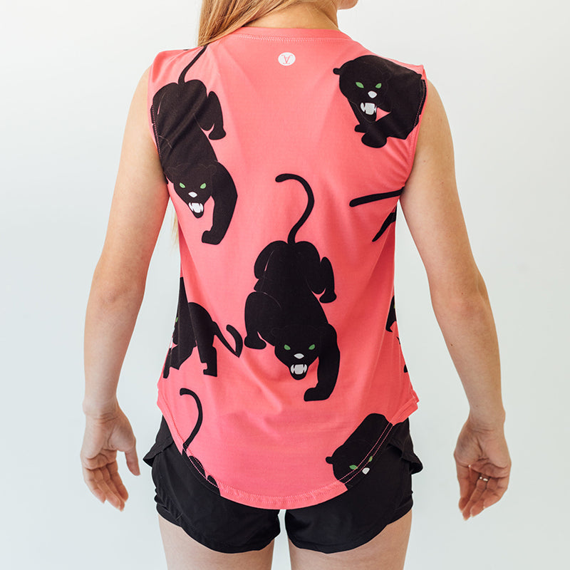 Faye + florie Panther Print Muscle Tank (w) (pink)