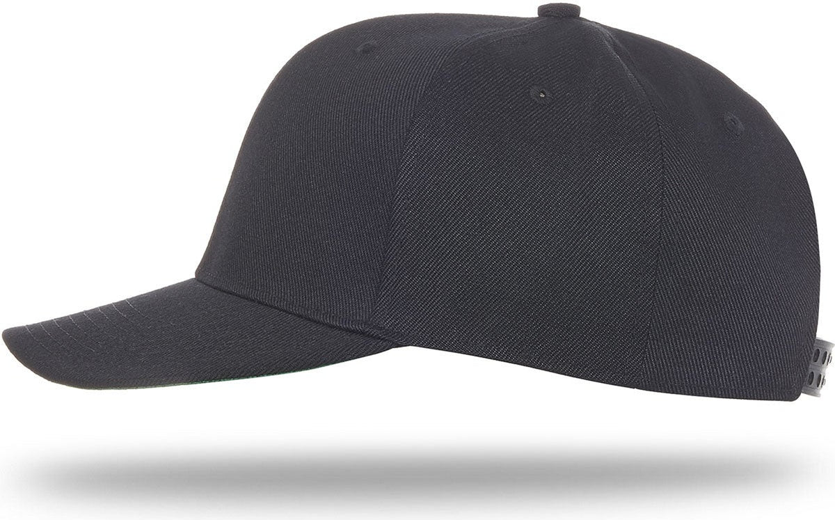 Fb-6 6 Panel Wool Blend Flat Bill - Black