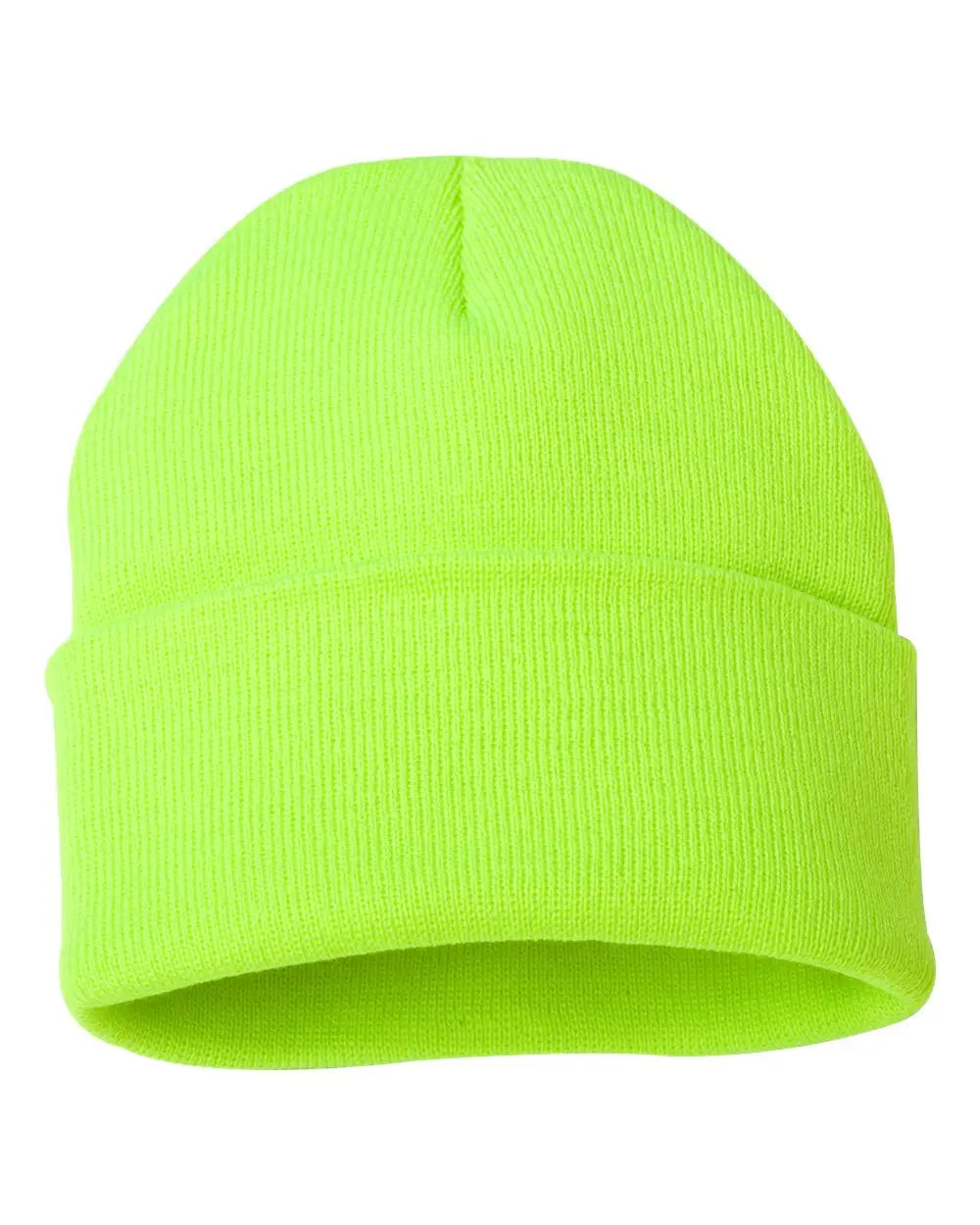 Sportsman Sp12 12’’ Solid Cuffed Beanie - Safety Yellow - one Size Fits Most