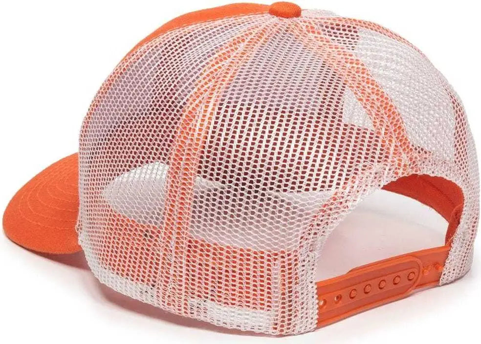 Oc Sports Mbw-600 Team Adjustable Mesh Back Ball Cap - Orange White - 6 7/8’’ - 7 1/2’’