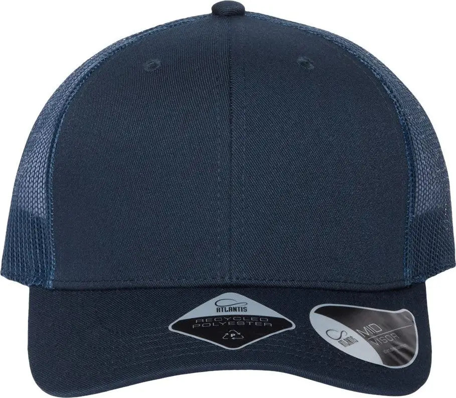 Atlantis Headwear Bryce Sustainable Trucker Cap - Navy - one Size Fits Most