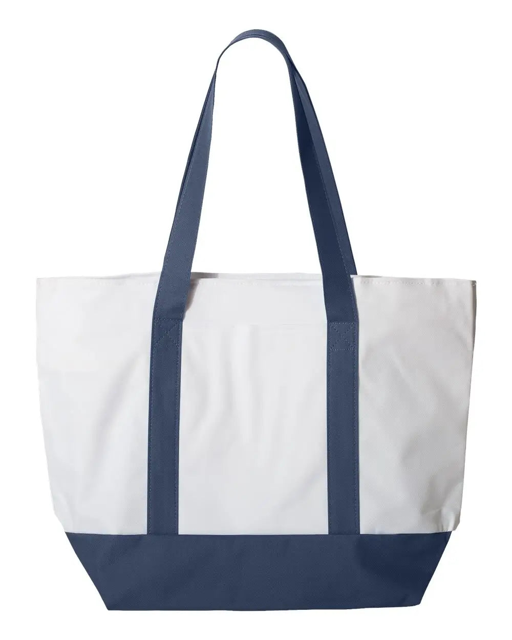 Liberty Bags 7006 Bay View Giant Zippered Tote - White Navy - one Size Fits Most