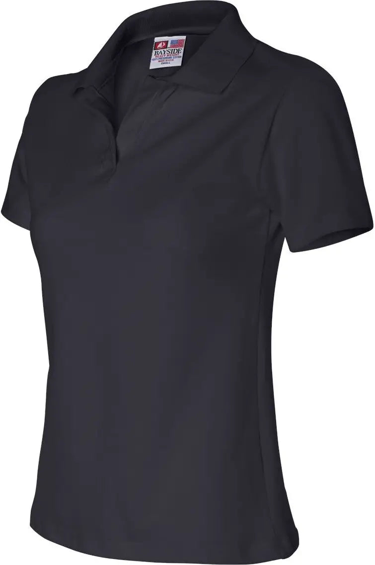 Bayside 1050b Women’s Usa-made V-neck Polo - 1050 - Navy - Ladies Xs