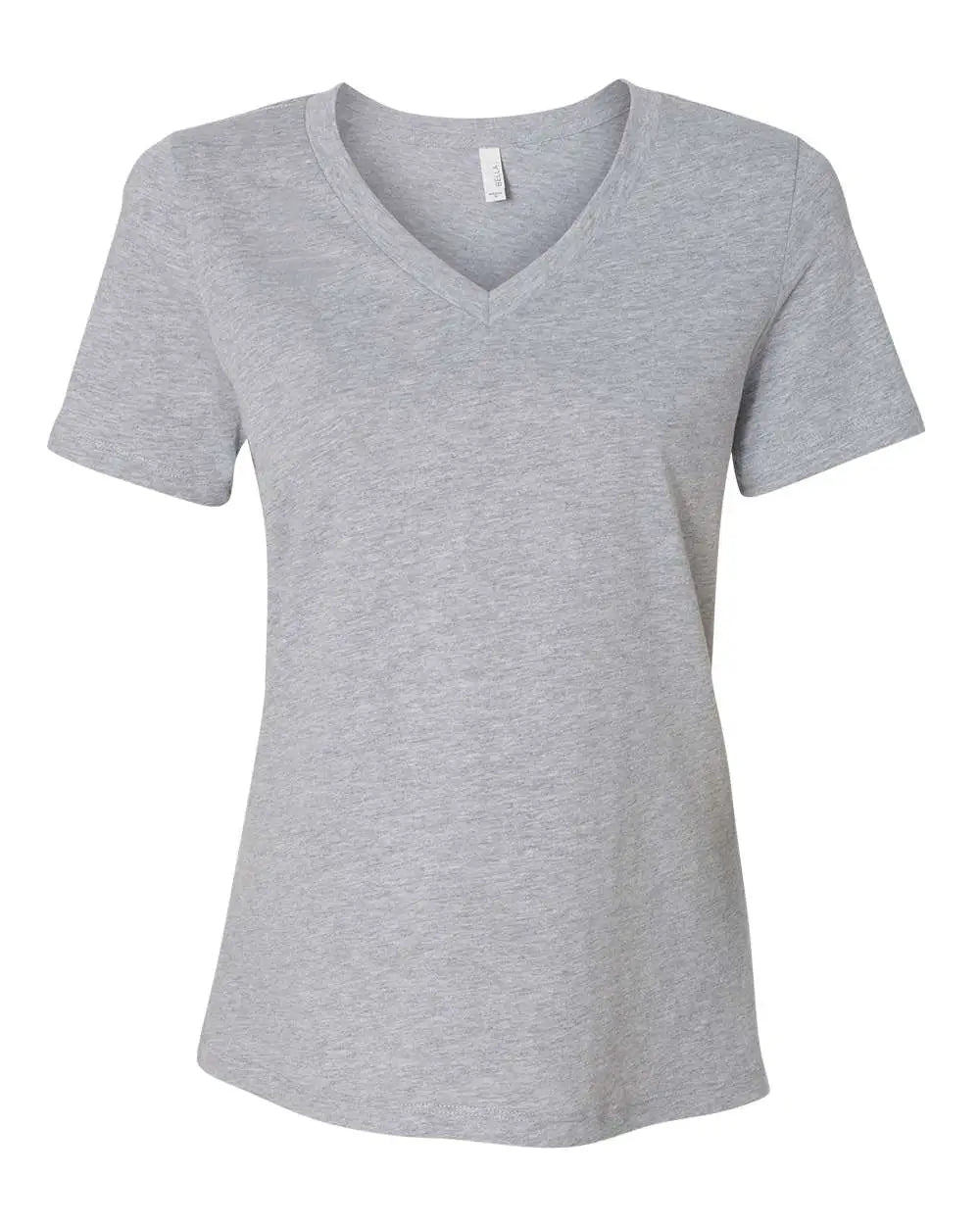 Bella + Canvas 6405cvc Women’s Relaxed Heather Cvc V-neck Tee - Athletic - Light Gray / s