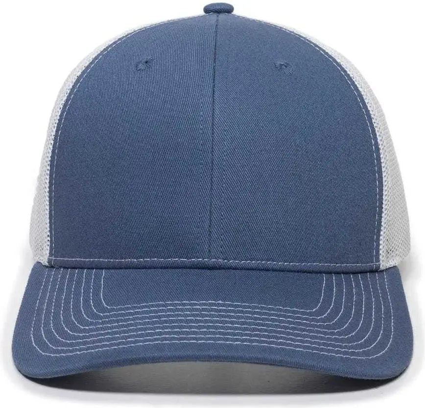 Oc Sports Oc771 Adjustable Mesh Back Cap - Slate White - Navy / 6 7/8’’ - 7 1/2’’