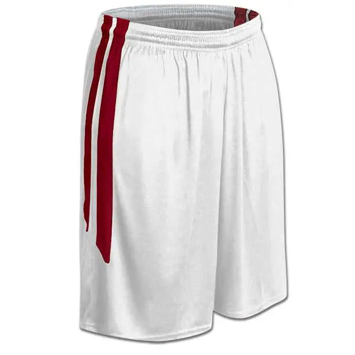 Champro Bbs9w Women’s Muscle Basketball Short - White Scarlet