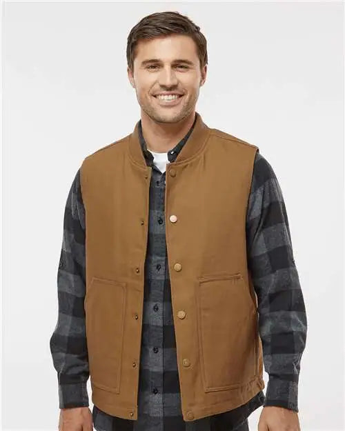 Independent Trading Co. Exp560v Insulated Canvas Workwear Vest - Saddle