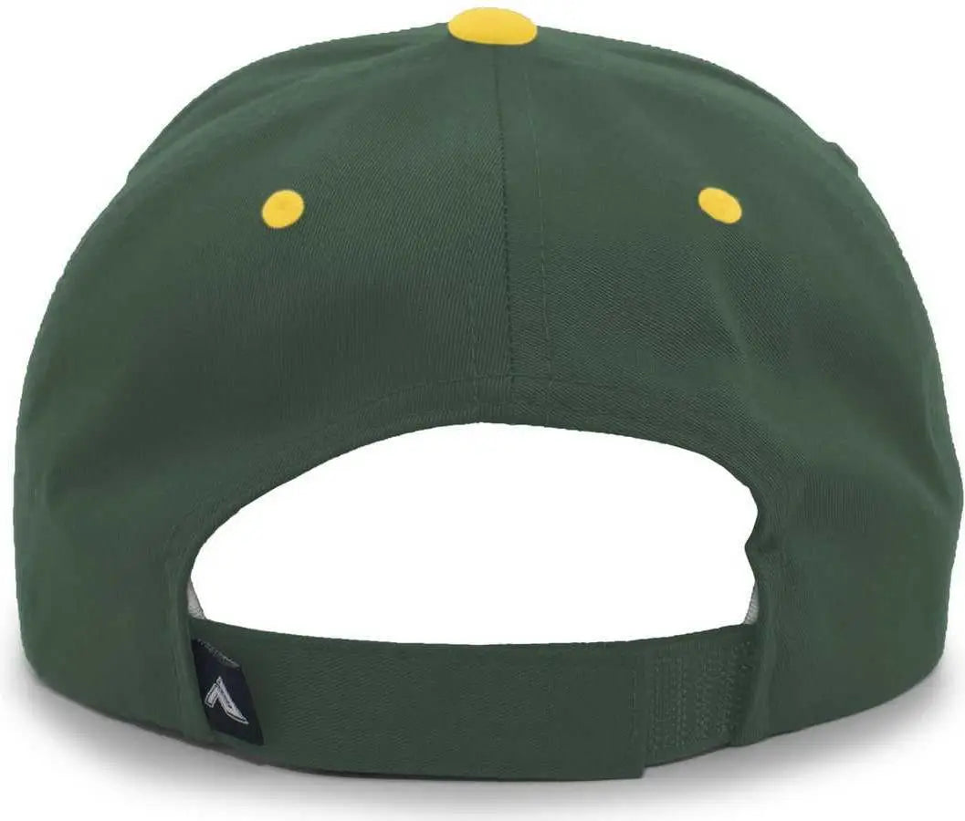 Pacific Headwear 302c Cotton Blend Hook-and-loop Cap - Dark Green Gold - Forest / 7’’ - 7 7/8’’