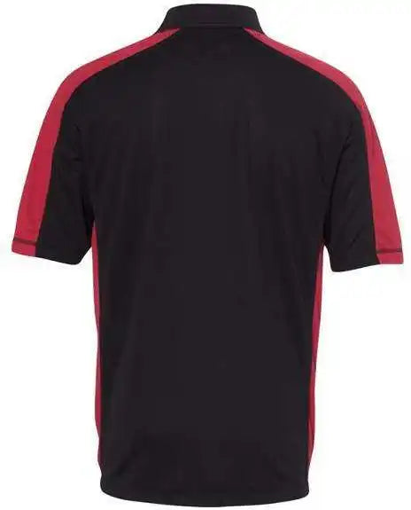 Featherlite 0465 Colorblocked Moisture Free Mesh Polo Black Red
