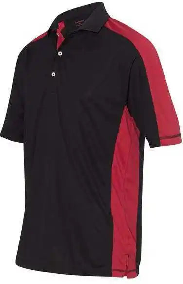 Featherlite 0465 Colorblocked Moisture Free Mesh Polo Black Red