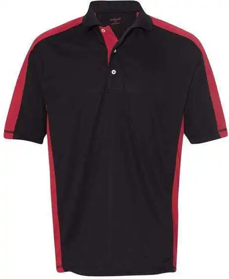 Featherlite 0465 Colorblocked Moisture Free Mesh Polo Black Red