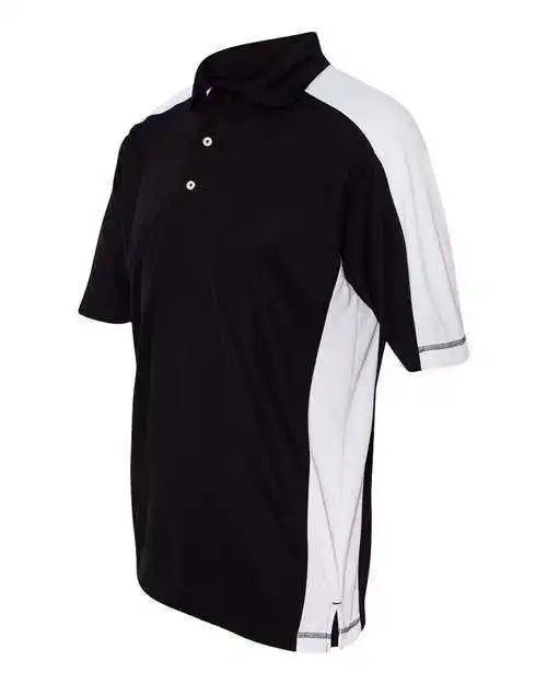 Featherlite 0465 Colorblocked Moisture Free Mesh Polo - Black White