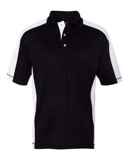 Featherlite 0465 Colorblocked Moisture Free Mesh Polo - Black White