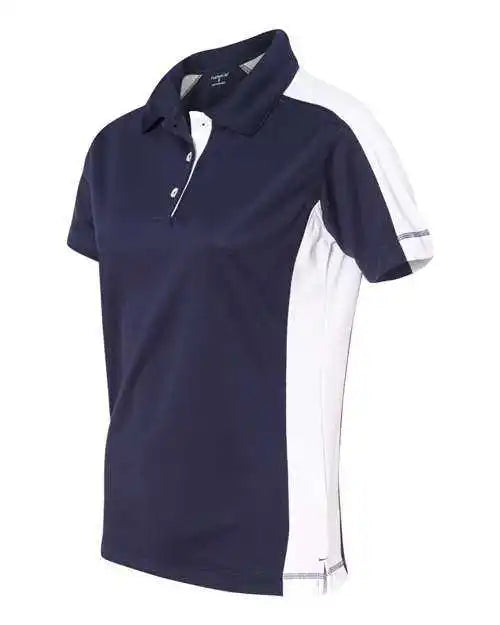 Featherlite 5465 Women’s Colorblocked Moisture Free Mesh Polo - Navy White
