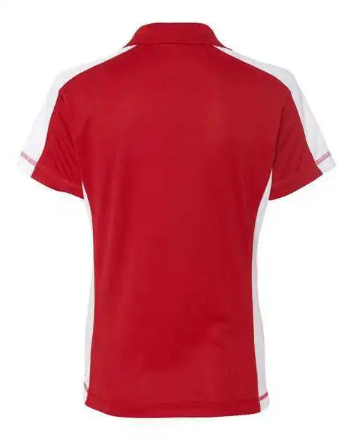 Featherlite 5465 Women’s Colorblocked Moisture Free Mesh Polo - Red White