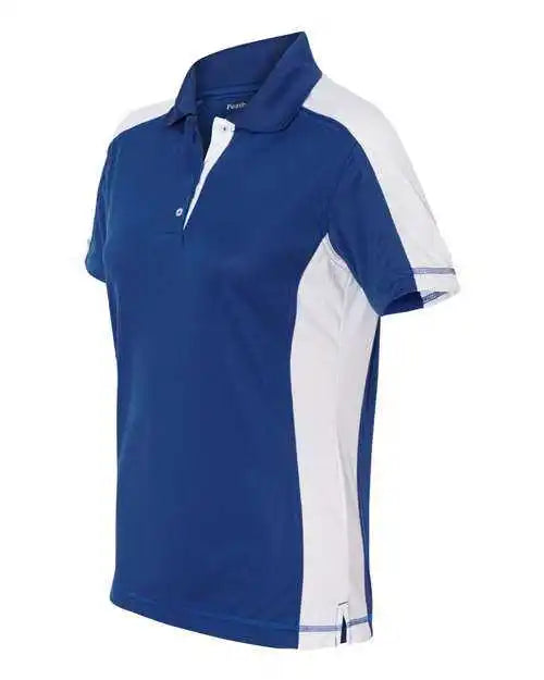 Featherlite 5465 Women’s Colorblocked Moisture Free Mesh Polo - Royal White