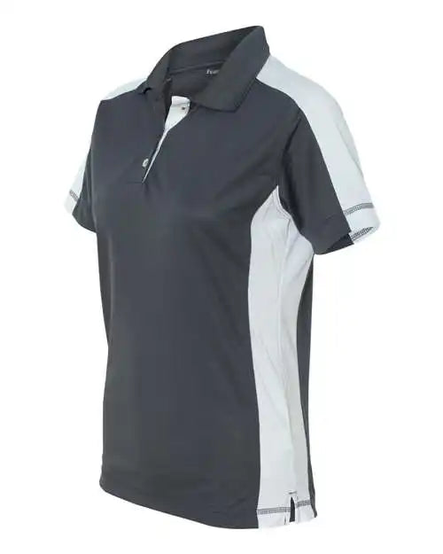 Featherlite 5465 Women’s Colorblocked Moisture Free Mesh Polo - Steel White