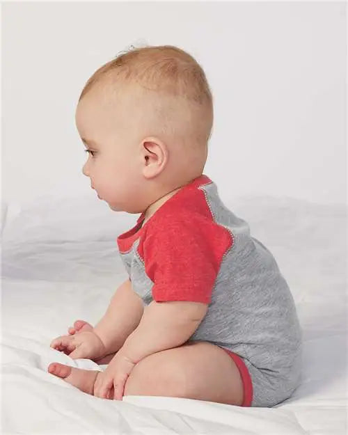 Rabbit Skins 4430 Infant Baseball Fine Jersey Bodysuit - Vintage Heather Red