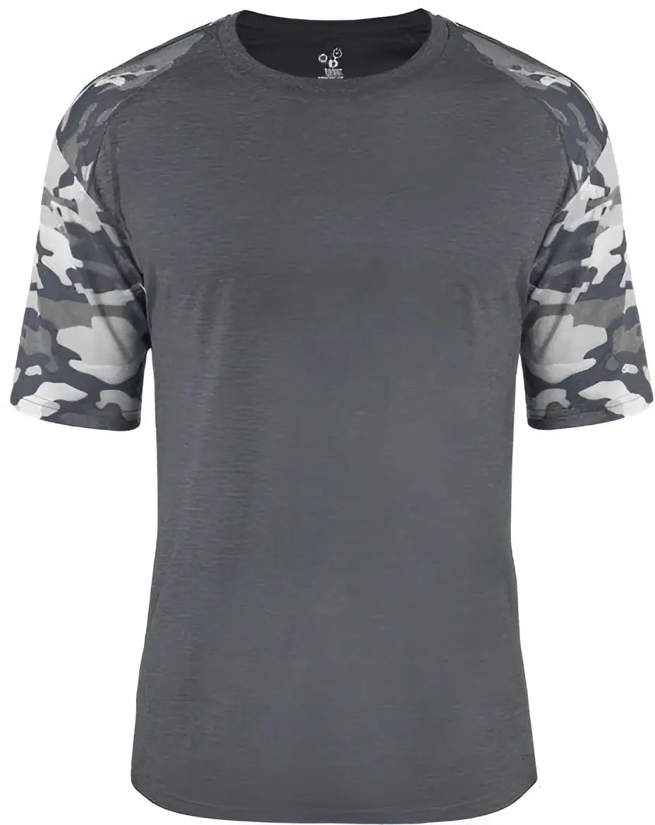 Badger Sport 4970 Vintage Camo Tri-blend Tee - Navy Heather