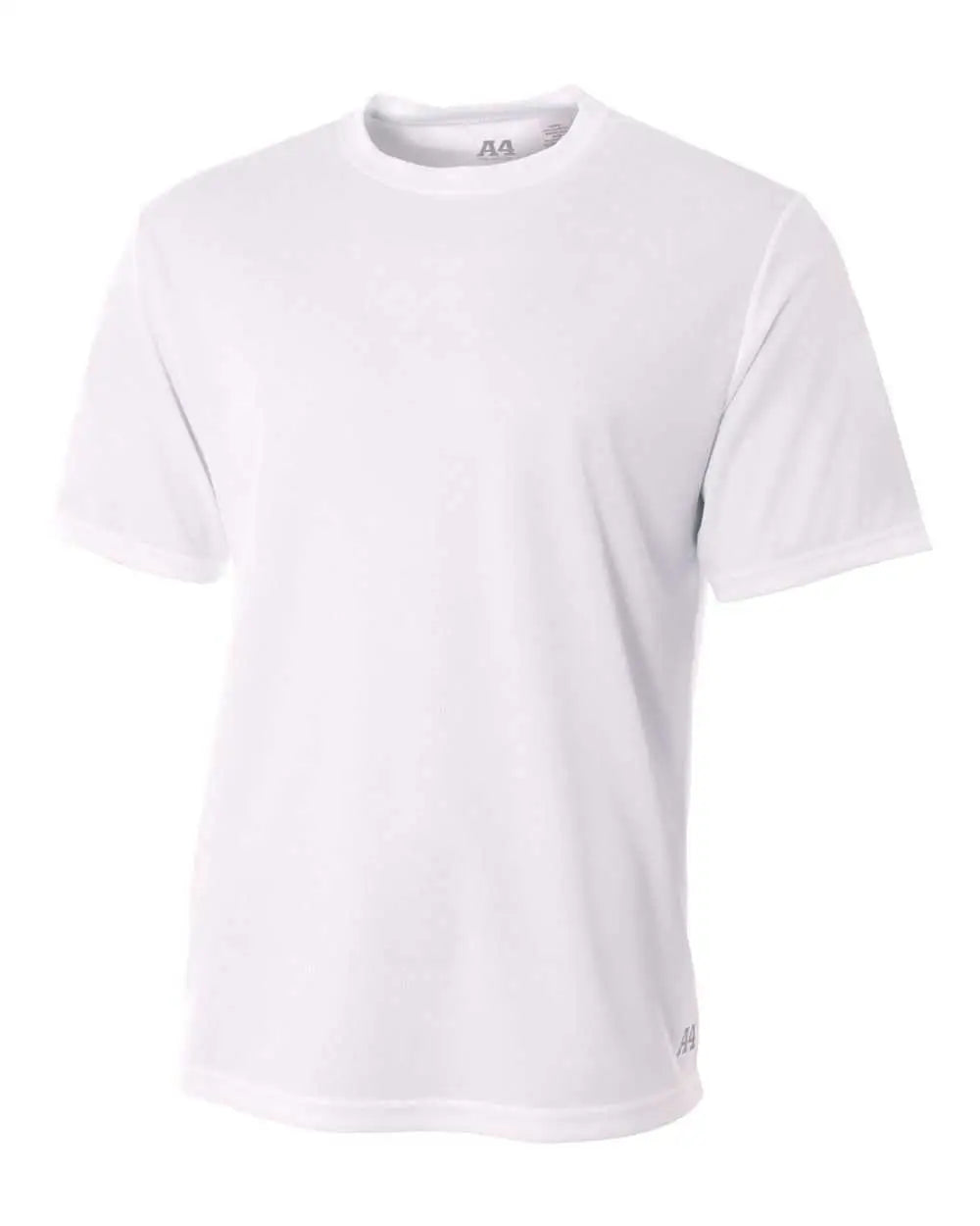 A4 N3252 Men’s Short Sleeve Crew Birds Eye Mesh Tee - White