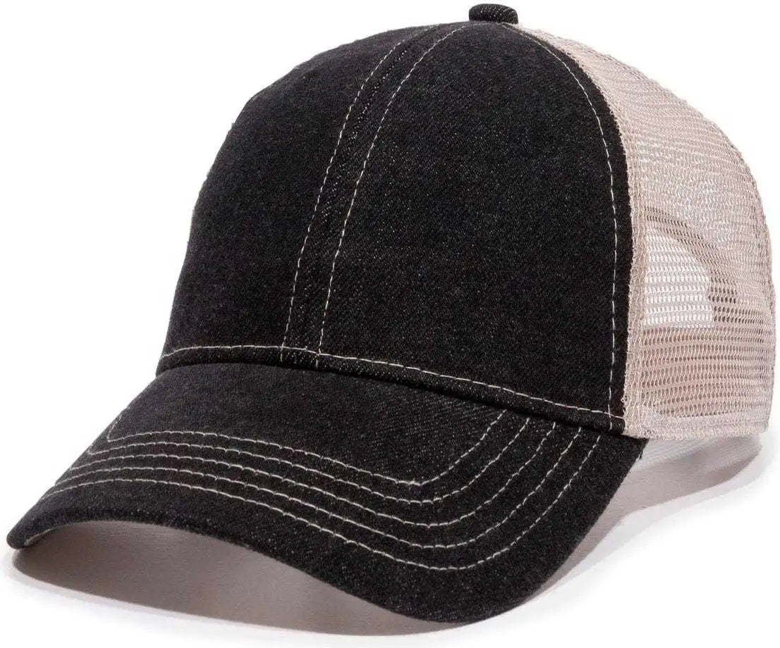 Oc Sports Dn-200m Adjustable Mesh Back Cap - Black Denim Putty - Sand / 6 7/8’’ - 7 1/2’’