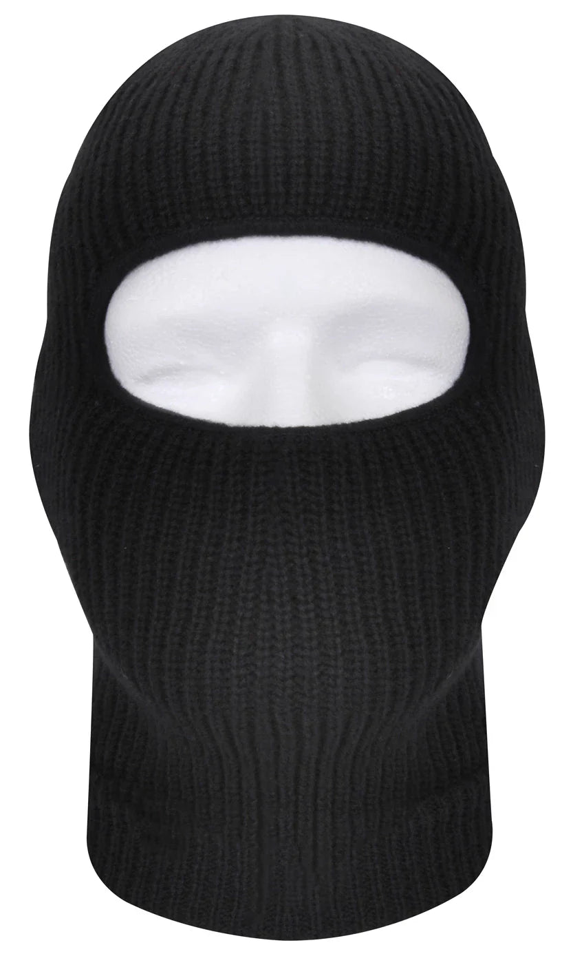 Fine Knit one Hole Facemask - Black