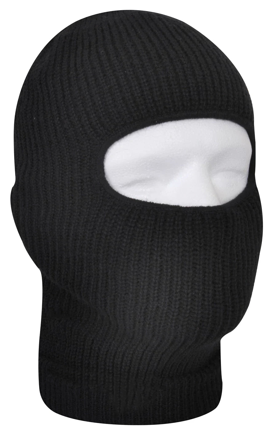 Fine Knit one Hole Facemask - Black