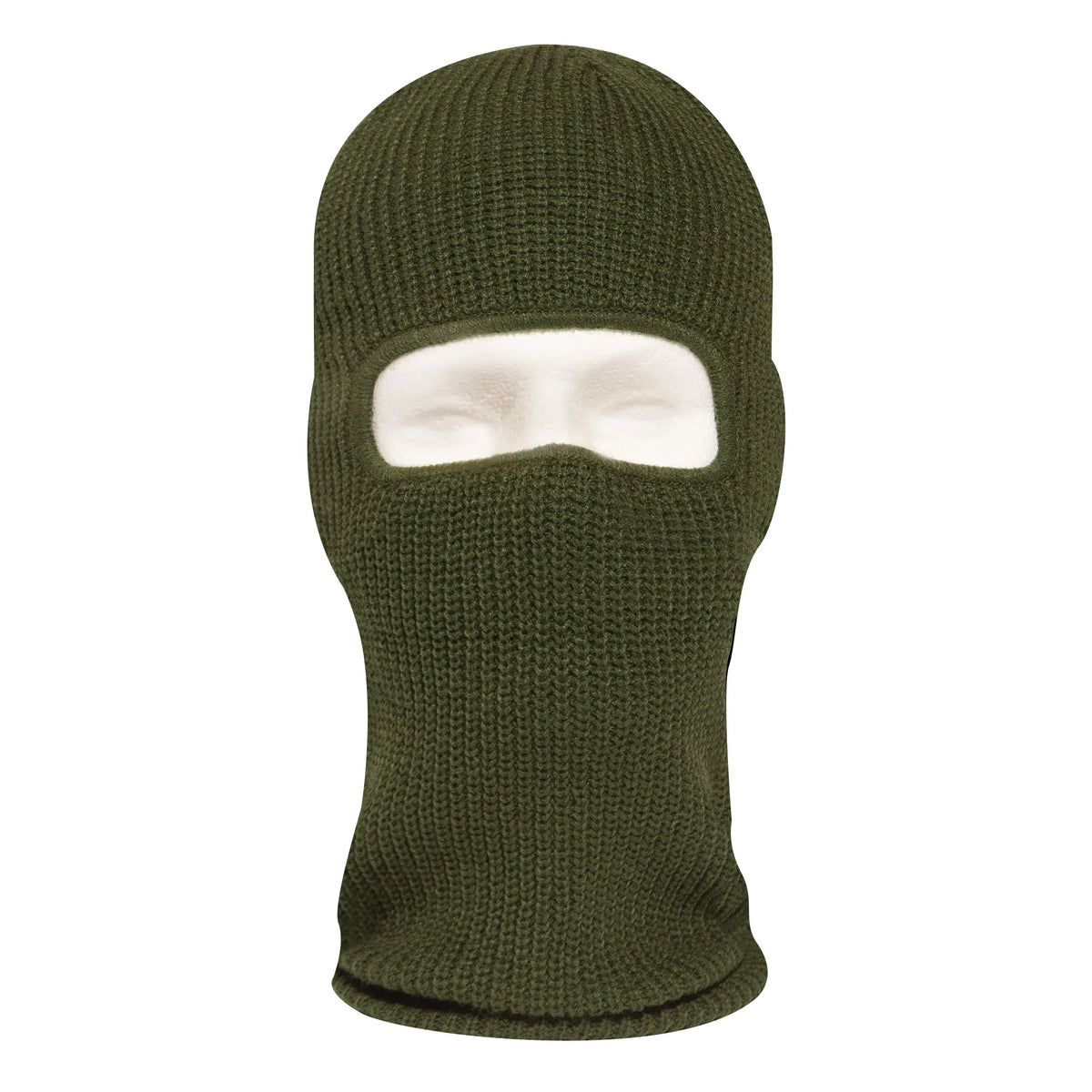 Fine Knit one Hole Facemask - Olive Drab