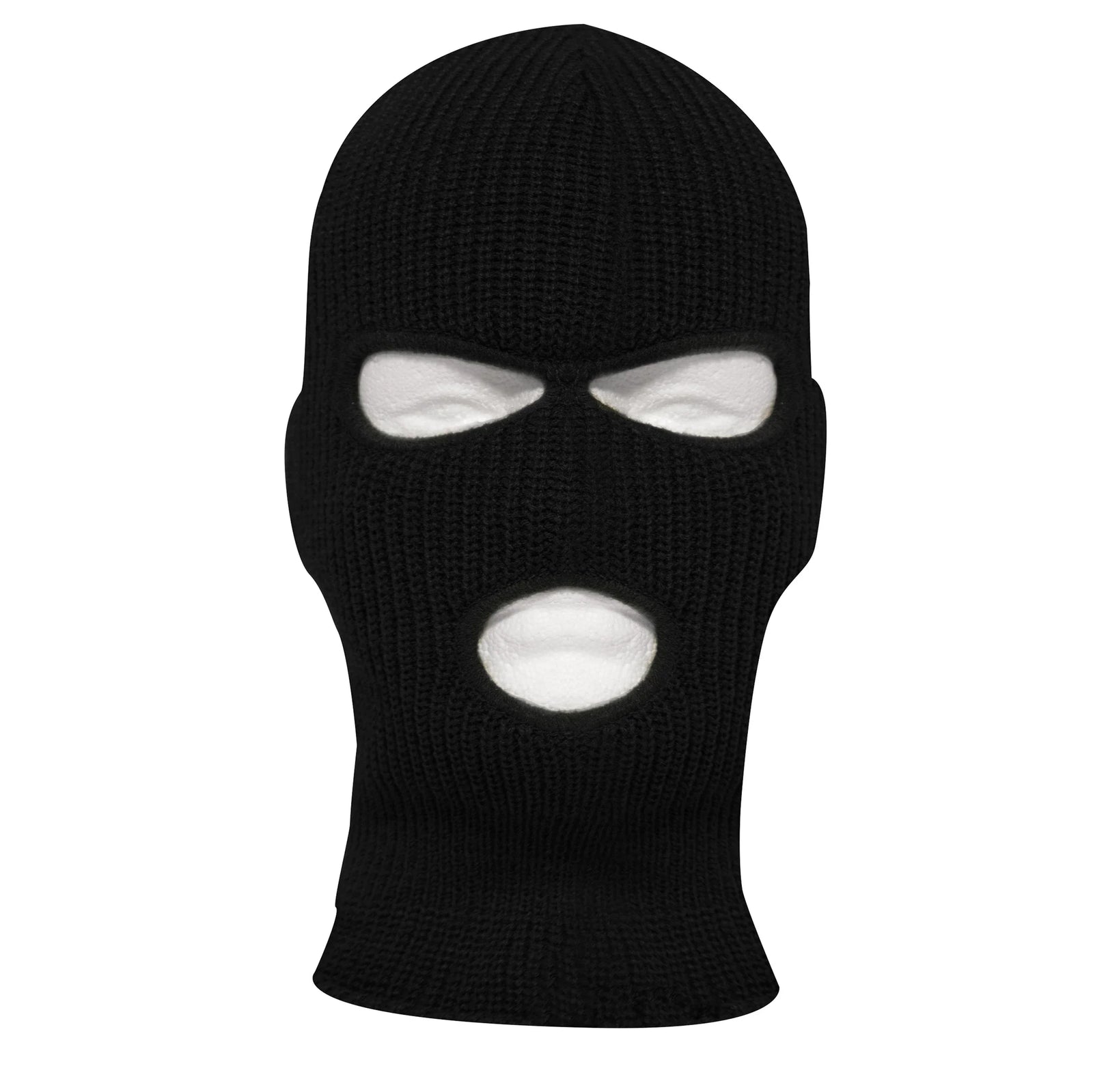 Fine Knit Three Hole Facemask - Black