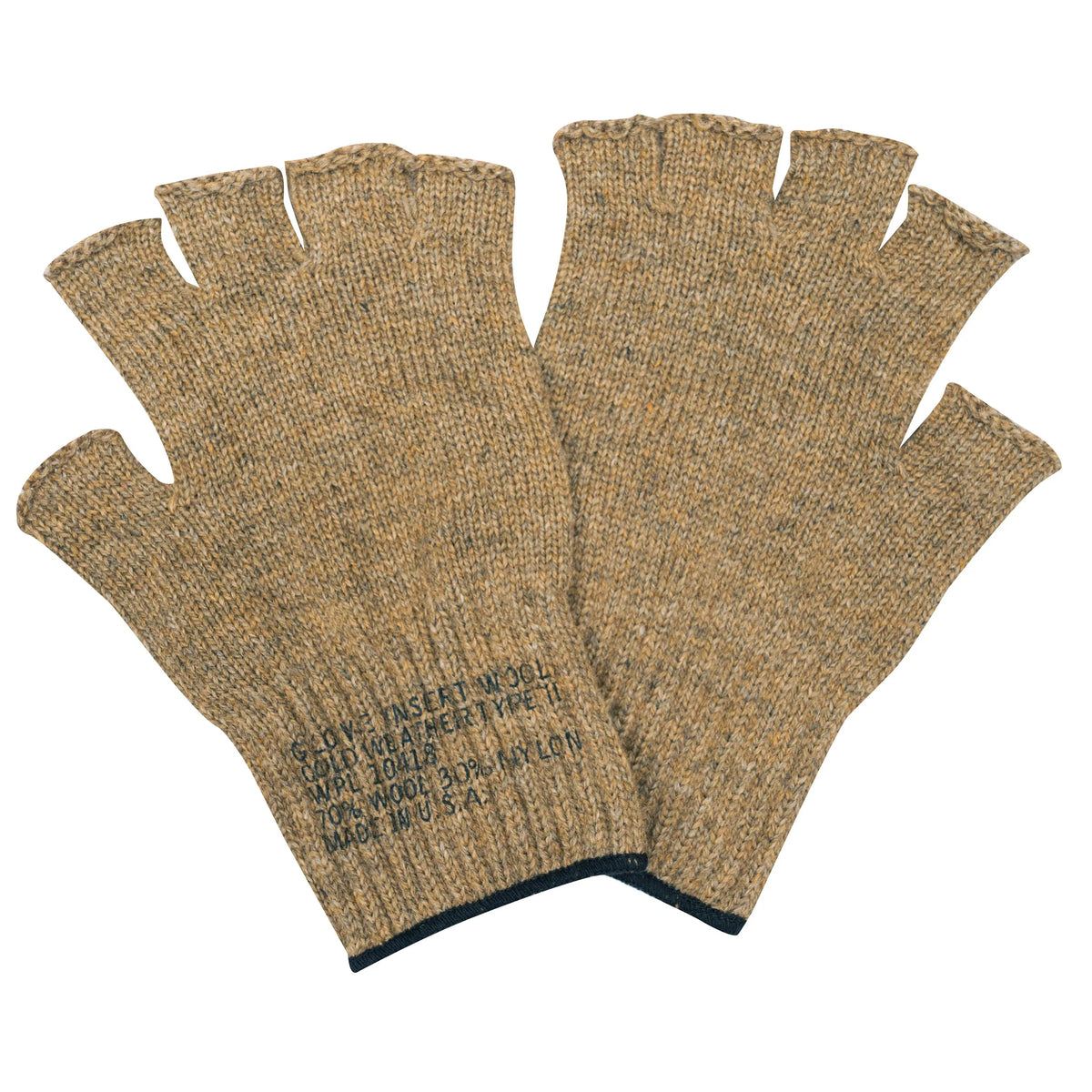 Fingerless Wool Gloves - Coyote Brown