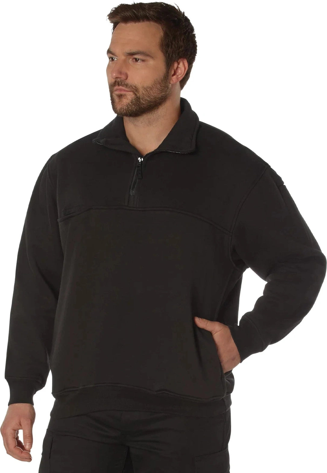 Firefighter / Ems Quarter Zip Job Shirt - Black / s