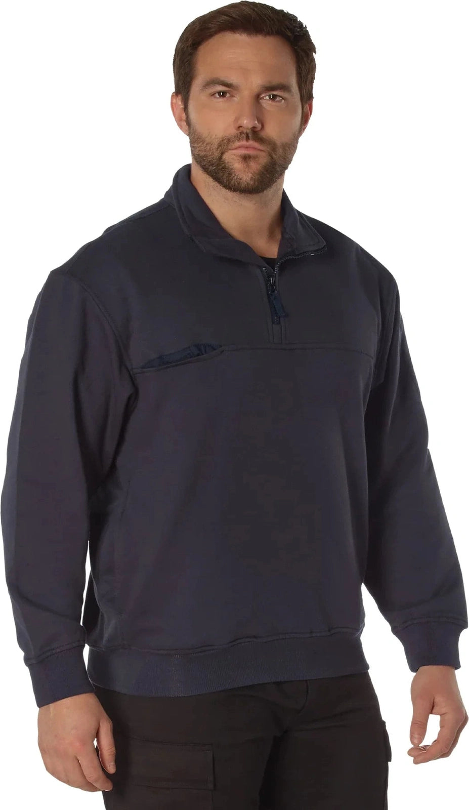 Firefighter / Ems Quarter Zip Job Shirt - Midnight Navy Blue / s