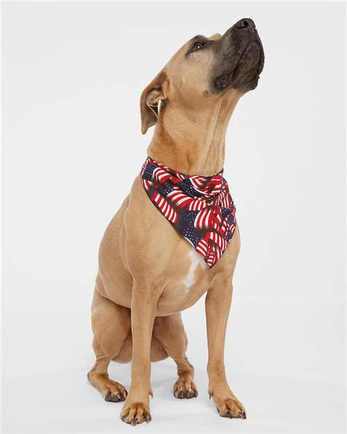 Front View of Flag USA-Made Doggie Bandana - 3905