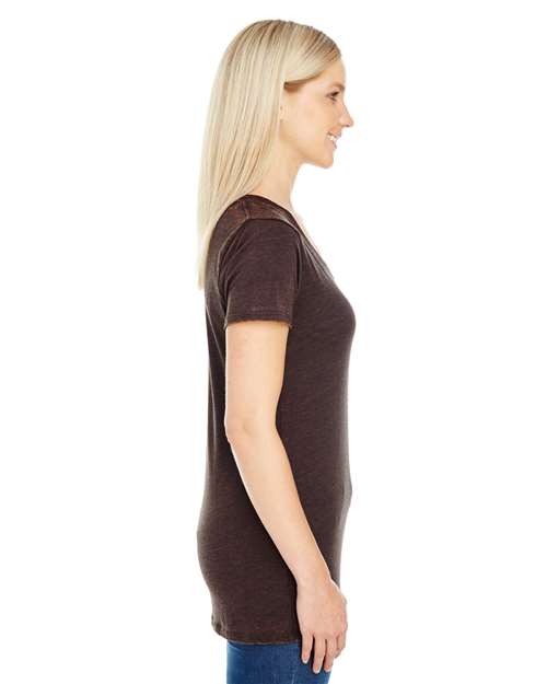 Flame Women's Cross Dye V-Neck T-Shirt - 215B