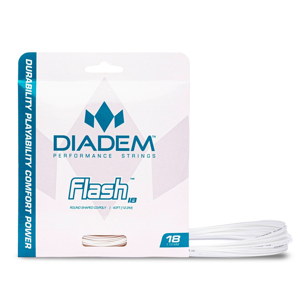 Flash Tennis Racket Strings - 15l (1.35mm) / White