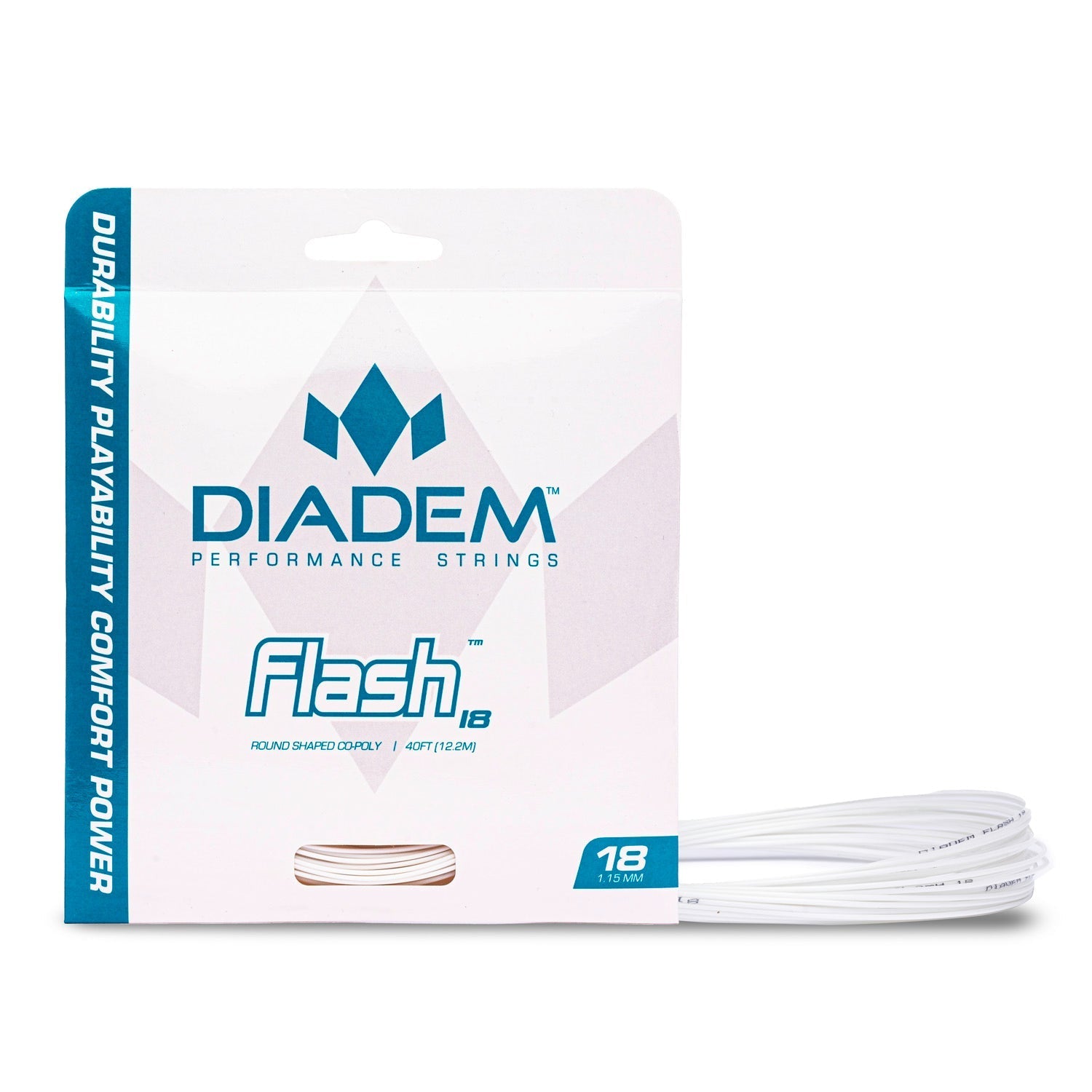 Flash Tennis Racket Strings - 15l (1.35mm) / White