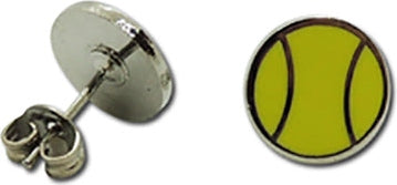Flat Tennis Ball Earrings - Yel / Os