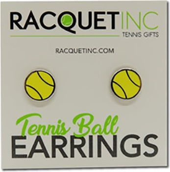 Flat Tennis Ball Earrings - Yel / Os