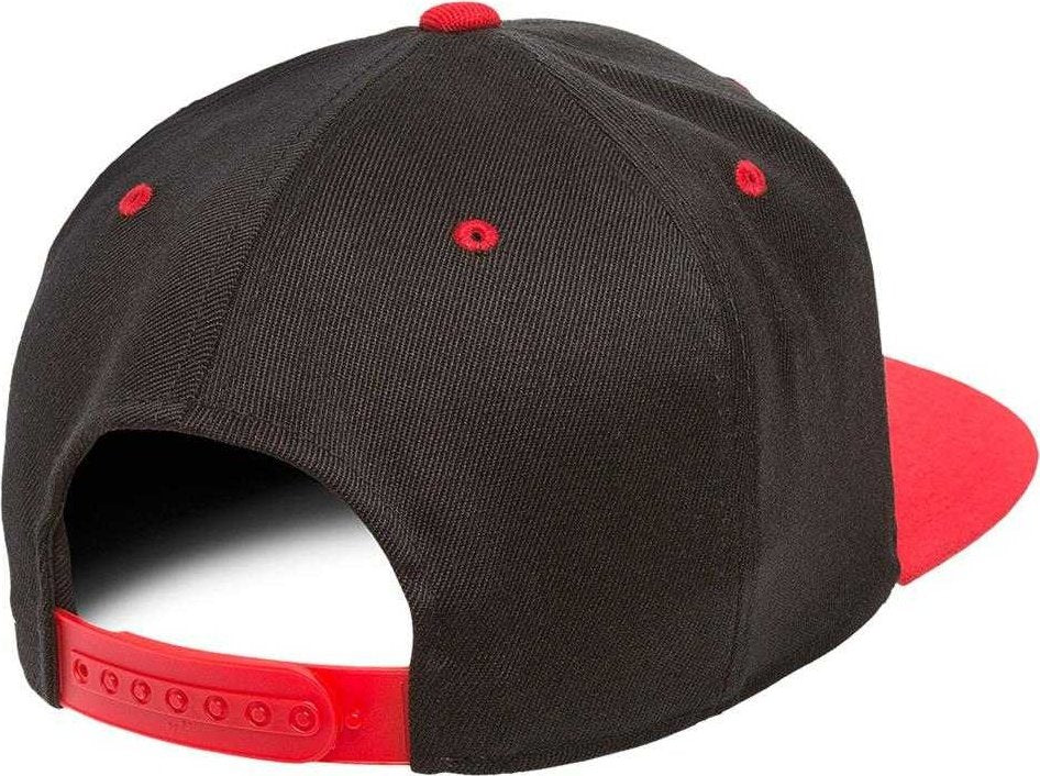 Flexfit 110 Flat Bill Snapback Cap - Black Red - 6 7/8’’ - 7 1/2’’