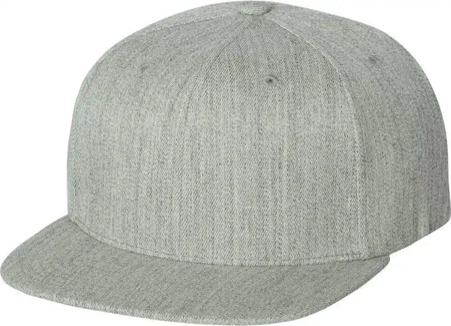 Flexfit 110 Flat Bill Snapback Cap - Heather Gray - 6 7/8’’ - 7 1/2’’