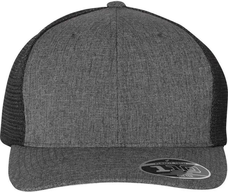 Flexfit 110 Mesh Back Cap Melange Charcoal Black Dark Gray / 6 7/8’’ 7 1/2’’