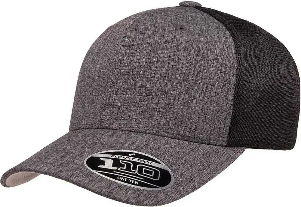 Flexfit 110 Mesh Back Cap Melange Charcoal Black Dark Gray / 6 7/8’’ 7 1/2’’