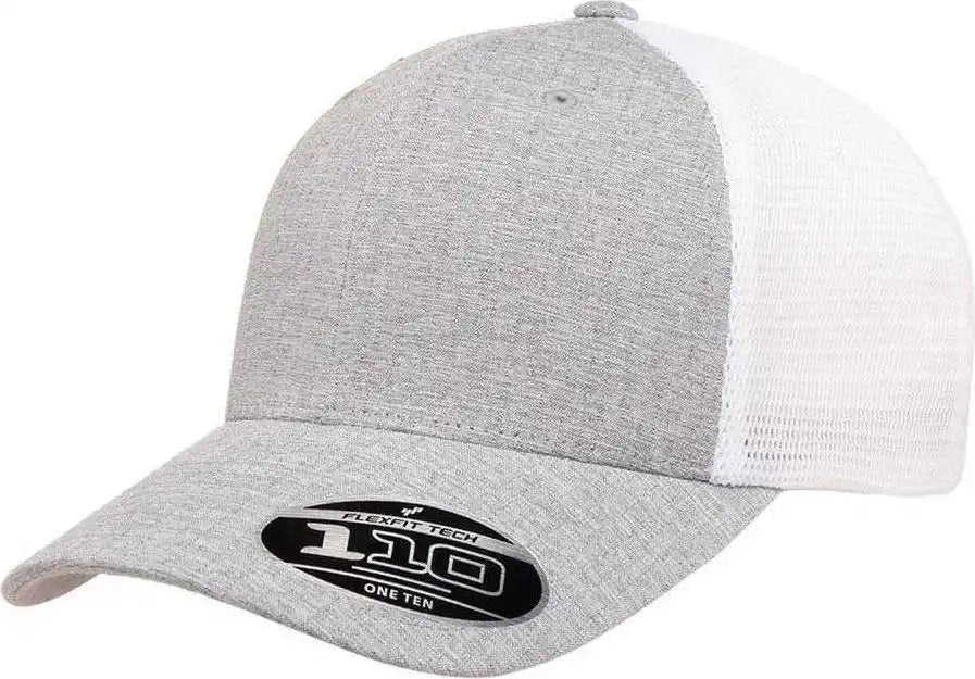 Flexfit 110 Mesh Back Cap Melange Silver White Light Gray / 6 7/8’’ 7 1/2’’